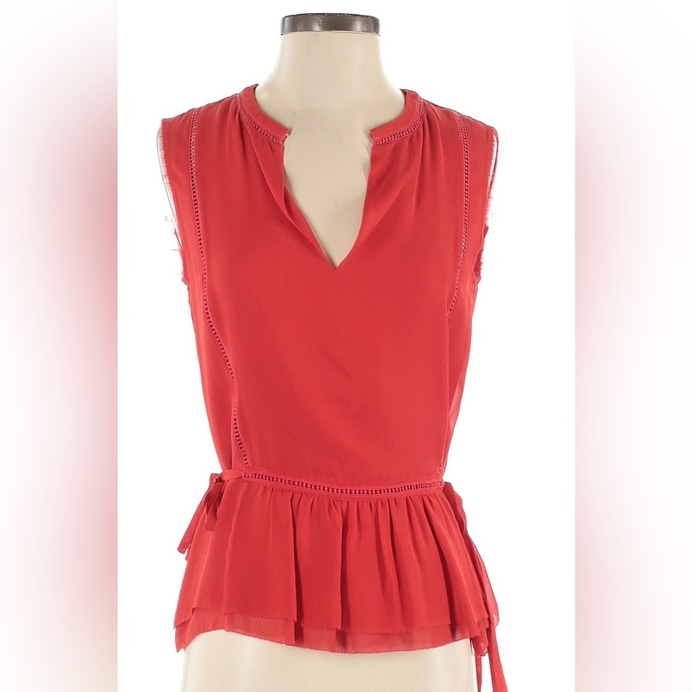 Tory Burch Peplum V-Neck Sleeveless Blouse